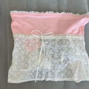 strapless lace top